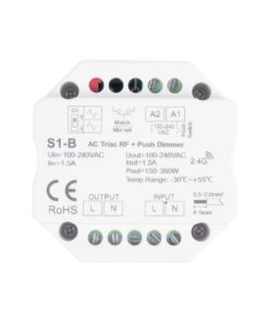 GloboStar® 73125 S1-B+R1 SKYDANCE ΣΕΤ Dimmer & Ασύρματο Χειριστήριο Αφής 1 Group RF 2.4Ghz 1.5A Max AC100-240V (360W) – DC 3V IP20 – 5 Χρόνια Εγγύηση