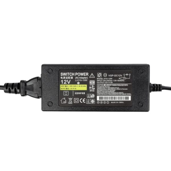 GloboStar® 73073 Πλαστικό Τροφοδοτικό SELV για προΪόντα LED 60W 5A – AC220-240V σε DC 12V – IP20 – Μ12 x Π5 x Υ3cm – 2 Χρόνια Εγγύηση