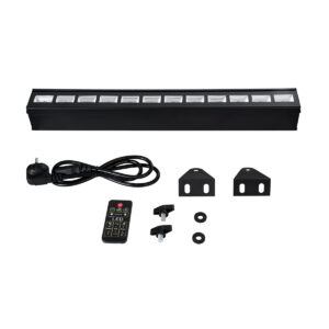 GLOBOSTAR® UVBAR 79660 Μπάρα Φωτισμού LED 36W 120° AC 220-240V IP20 Μαύρο Αλουμίνιο – UV Black Light – DMX512 & Ασύρματο Χειριστήριο IR – Μ50 x Π6 x Υ6cm – 2 Χρόνια Εγγύηση