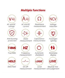 GloboStar® 79693 Ψηφιακό Φορητό Πολύμετρο TASI TA802A με Θήκη Προστασίας Μαύρο