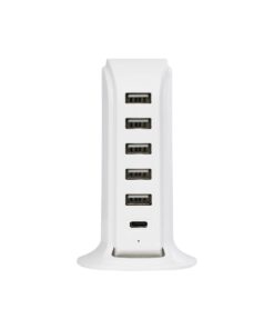 GloboStar® 79704 Επιτραπέζιος Φορτιστής Πολύμπριζο USB με 5 θύρες