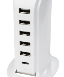 GloboStar® 79704 Επιτραπέζιος Φορτιστής Πολύμπριζο USB με 5 θύρες