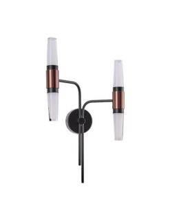 ΑΠΛΙΚΑ TOIXOY ΑΛΟΥΜΙΝΙΟΥ LED 2X6W 3000K 1200Lm 420X130mm ΜΑΥΡΟ-ΧΡΥΣΟ ARTE ILLUMINA VELAS