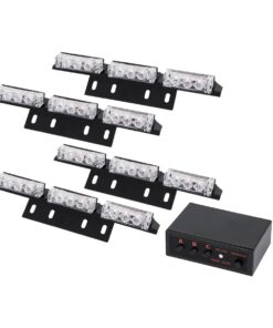 GloboStar® 85017 PRO Series ΣΕΤ 4 x 3 Μπάρες Σήμανσης Οχήματος Οδικής Βοήθειας για Αυτοκίνητα & Φορτηγά 3 Προγραμμάτων Φωτισμού STROBE LED HIGH POWER 36W DC 10-30V Αδιάβροχο IP65 Κόκκινο & Μπλε- Μ18 x Π4.5 x Υ3cm – 2 Χρόνια Εγγύηση