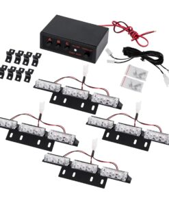 GloboStar® 85017 PRO Series ΣΕΤ 4 x 3 Μπάρες Σήμανσης Οχήματος Οδικής Βοήθειας για Αυτοκίνητα & Φορτηγά 3 Προγραμμάτων Φωτισμού STROBE LED HIGH POWER 36W DC 10-30V Αδιάβροχο IP65 Κόκκινο & Μπλε- Μ18 x Π4.5 x Υ3cm – 2 Χρόνια Εγγύηση