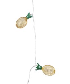 GloboStar® 85806 Διακοσμητική Γιρλάντα Pineapple Lamp 2 Μέτρα με Διακόπτη On/Off – 10 LED 1W με Μπαταρίες 2xAA & Διάφανο Καλώδιο IP44 Θερμό Λευκό 3000K Μ2m
