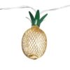 GloboStar® 85806 Διακοσμητική Γιρλάντα Pineapple Lamp 2 Μέτρα με Διακόπτη On/Off – 10 LED 1W με Μπαταρίες 2xAA & Διάφανο Καλώδιο IP44 Θερμό Λευκό 3000K Μ2m