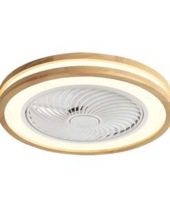 ΑΝΕΜΙΣΤΗΡΑΣ ΠΛΑΦΟΝΙΕΡΑ ΟΡΟΦΗΣ ΛΕΥΚΟΣ ΜΕ ΞΥΛΟ Φ50 DC ΜΟΤΕΡ 15W ΜΕ LED ΦΩΣ 41W