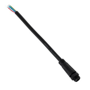 GloboStar® 90780 Καλώδιο Τροφοδοσίας από DC Female σε Ατερμάτιστο Καλώδιο για RGB Spot & Wall Washer Μαύρο Μ1.5 x Π1.5 x Y20cm