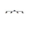 ΣΠΟΤ ΜΕΤΑΛΛΙΚΟ 4ΦΩΤΟ 4XGU10  Max 7W 790X80X165mm ΜΑΥΡΟ ARTE ILLUMINA OLYMP