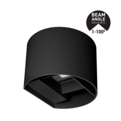 ΑΠΛΙΚΑ ΤΟΙΧΟΥ ΑΛΟΥΜΙΝΙΟΥ ΜΑΥΡΗ 10W 3CCT 135X120X100mm ME GLASS DIFUSER ARTE ILLUMINA