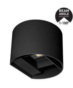 ΑΠΛΙΚΑ ΤΟΙΧΟΥ ΑΛΟΥΜΙΝΙΟΥ ΜΑΥΡΗ 10W 3CCT 135X120X100mm ME GLASS DIFUSER ARTE ILLUMINA