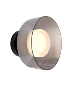 ΑΠΛΙΚΑ ΤΟΙΧΟΥ METAΛΛO-ΓΥΑΛΙ LED 8W 3000K 624Lm  200Χ200mm ΜΑΥΡΟ-ΓΡΑΦΙΤΗΣ ARTE ILLUMINA NIMBUS