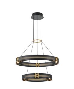 ΦΩΤΙΣΤΙΚΟ ΚΡΕΜΑΣΤΟ ΑΛΟΥΜΙΝΙΟ LED 62W 3000K 6200Lm 620X1200mm ΜΑΥΡΟ-ΧΡΥΣΟ ARTE ILLUMINA LUIS