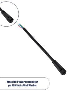 GloboStar® 90777 Καλώδιο Τροφοδοσίας από DC Male σε Ατερμάτιστο Καλώδιο για RGB Spot & Wall Washer Μαύρο Μ1.5 x Π1.5 x Y20cm