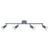 ΣΠΟΤ ΚΙΝΗΤΟ 4ΦΩΤΟ ΜΕΤΑΛΛΙΚΟ Max 7W 4XGU10 600X80X130mm ΓΚΡΙ ARTE ILLUMINA VORRAS