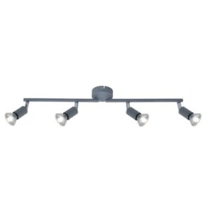 ΣΠΟΤ ΚΙΝΗΤΟ 4ΦΩΤΟ ΜΕΤΑΛΛΙΚΟ Max 7W 4XGU10 600X80X130mm ΓΚΡΙ ARTE ILLUMINA VORRAS