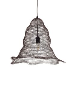 GloboStar® KENTUCKY 01890 Vintage Κρεμαστό Φωτιστικό Πλέγμα Μονόφωτο 1 x E27 IP20 Καφέ Μέταλλο – Μ50 x Π50 x Υ48cm