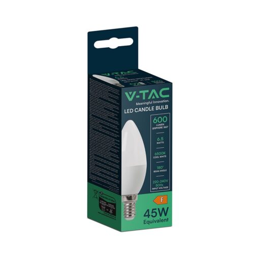 Λάμπα LED E14 Κεράκι 6.5W 600lm Θερμό Λευκό 3000K V-TAC – 211131
