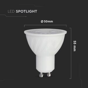 LED Λάμπα Spot GU10 6W V-TAC 38° 445lm 4000K – 211901