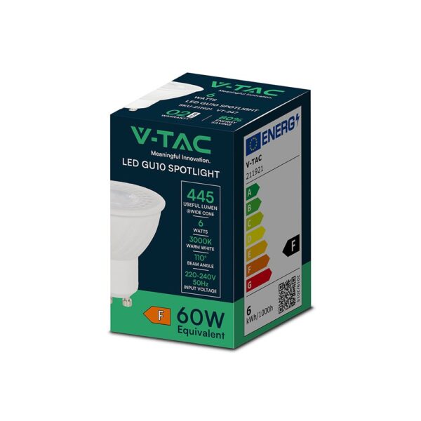LED Spotlight – 6W GU10 Ripple Plastic 3000K 110°V-TAC  211921