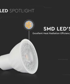 LED Spotlight – 6W GU10 Ripple Plastic 3000K 110°V-TAC 211921