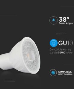 LED Spotlight – 6W GU10 Ripple Plastic 6500K 38° DimmableV-TAC 211971