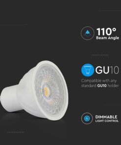 LED Λάμπα Spot GU10 6W V-TAC Dimmable 110° 445lm Θερμό Λευκό 3000K – 211981