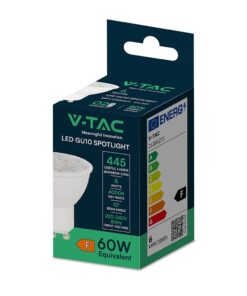 LED SPOT Λάμπα GU10 6W V-TAC 10° 445lm Φυσικό Λευκό 4000K- 21200271