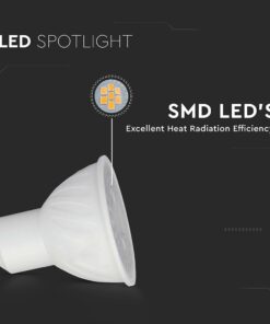 LED SPOT Λάμπα GU10 6W V-TAC 10° 445lm Φυσικό Λευκό 4000K- 21200271