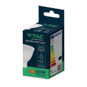 LED Λάμπα 6W MR16 GU5.3 12V 110° Φυσικό Λευκό 4000K V-TAC  212051