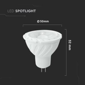 LED Λάμπα MR16 GU5.3 12V DC 6W V-TAC 38° 455lm Φυσικό Λευκό 4000K – 212081