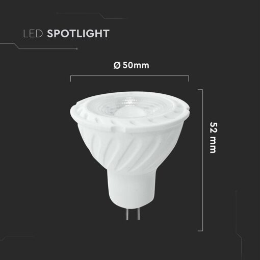 LED Λάμπα MR16 GU5.3 12V DC 6W V-TAC 38° 455lm Φυσικό Λευκό 4000K – 212081