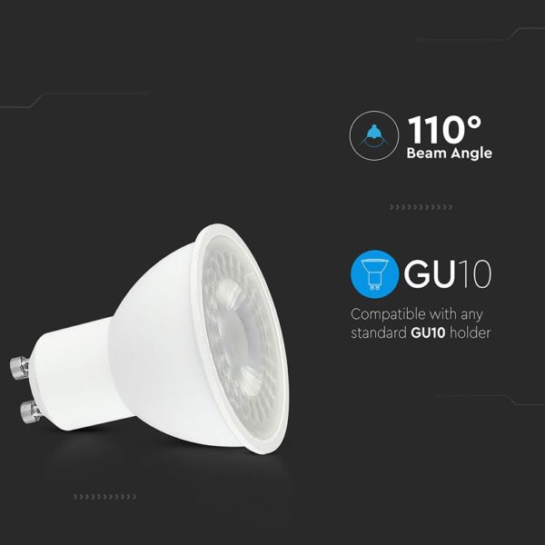LED Λάμπα Spot GU10 7.5W V-TAC 110° 610lm Θερμό Λευκό 3000K – 218721