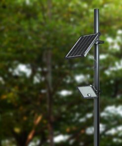 10W LED Ηλιακός Προβολέας Μαύρος 4000K+6000K με Ανιχνευτή Κίνησης & Τηλεχειριστήριο IP65 V-TAC 23756