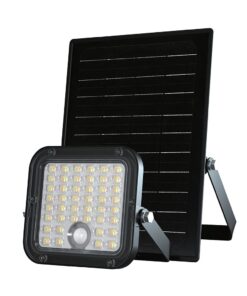 10W LED Ηλιακός Προβολέας Μαύρος 4000K+6000K με Ανιχνευτή Κίνησης & Τηλεχειριστήριο IP65 V-TAC 23756