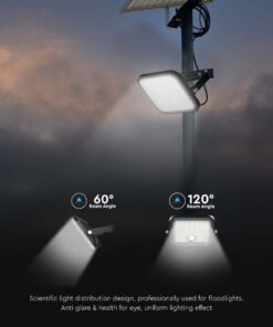 10W LED Ηλιακός Προβολέας Μαύρος 4000K+6000K με Ανιχνευτή Κίνησης & Τηλεχειριστήριο IP65 V-TAC 23756