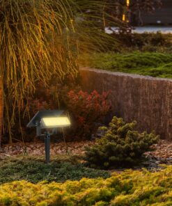 Ηλιακό Φωτιστικό Κήπου LED 0.9W V-TAC 23757 2σε1 Καρφωτό & Επιτοίχιο | Μαύρο IP65 Θερμό 3000K Εξωτερικού Χώρου