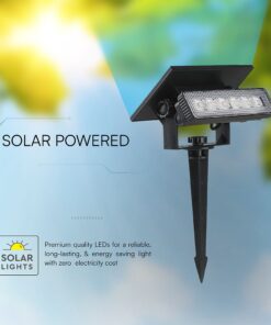 Ηλιακό Φωτιστικό Κήπου LED 0.9W V-TAC 23757 2σε1 Καρφωτό & Επιτοίχιο | Μαύρο IP65 Θερμό 3000K Εξωτερικού Χώρου