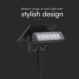 Ηλιακό Φωτιστικό Κήπου LED 0.9W V-TAC 23757 2σε1 Καρφωτό & Επιτοίχιο | Μαύρο IP65 Θερμό 3000K Εξωτερικού Χώρου