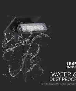 Ηλιακό Φωτιστικό Κήπου LED 0.9W V-TAC 23757 2σε1 Καρφωτό & Επιτοίχιο | Μαύρο IP65 Θερμό 3000K Εξωτερικού Χώρου