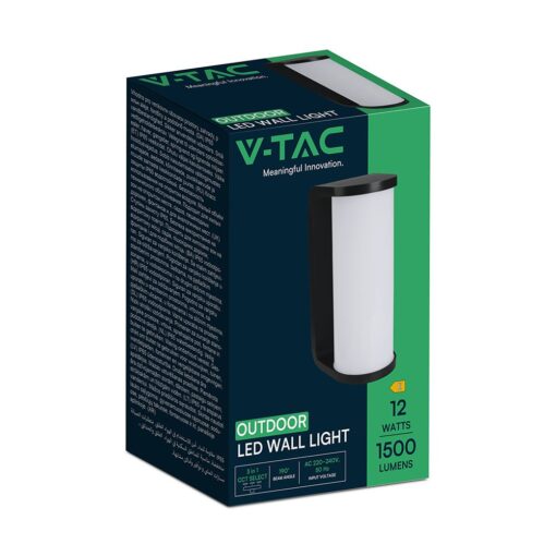 Φωτιστικό Τοίχου 12W LED Μαύρο IP65 CCT V-TAC 23758