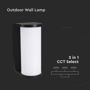 Φωτιστικό Τοίχου 12W LED Μαύρο IP65 CCT V-TAC 23758