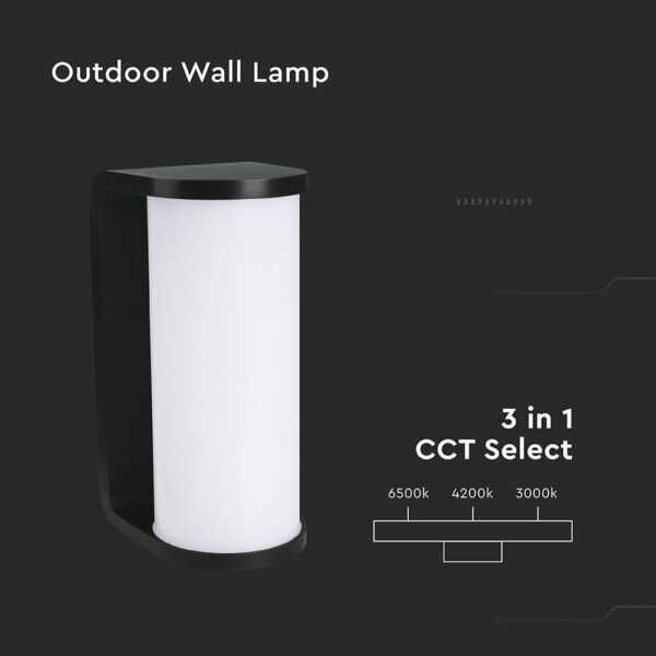 Φωτιστικό Τοίχου 12W LED Μαύρο IP65 CCT V-TAC 23758