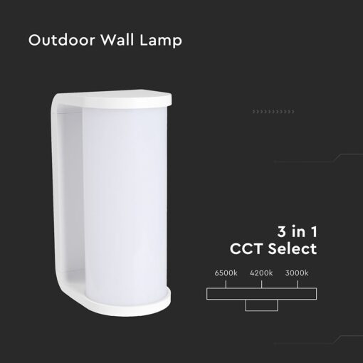 Φωτιστικό Τοίχου 12W LED Λευκό IP65 CCT V-TAC  23759