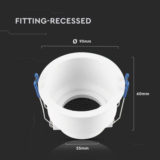GU10 Fitting Round Aluminum Body Deep Anti Glare White Body With Hoyne CombV-TAC  23761
