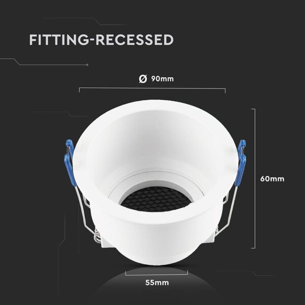 GU10 Fitting Round Aluminum Body Deep Anti Glare White Body With Hoyne CombV-TAC  23761