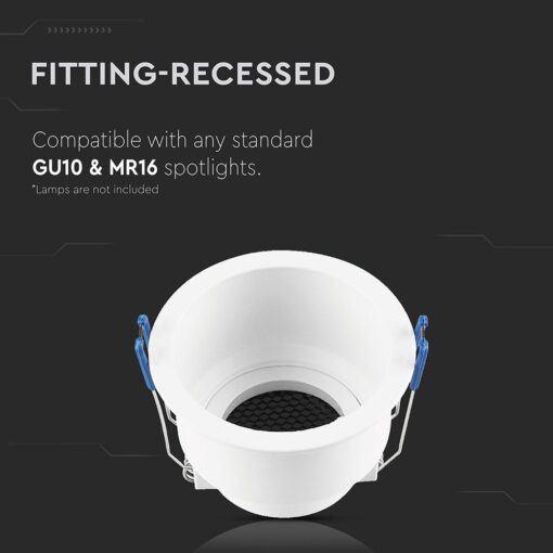 GU10 Fitting Round Aluminum Body Deep Anti Glare White Body With Hoyne CombV-TAC  23761