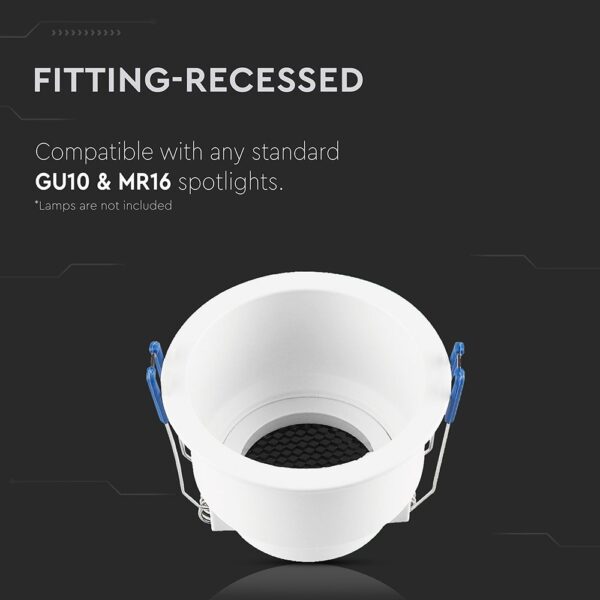 GU10 Fitting Round Aluminum Body Deep Anti Glare White Body With Hoyne CombV-TAC  23761
