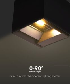 Ηλιακό Φωτιστικό Τοίχου LED 9W Down Μαύρο με Ανιχνευτή Κίνησης IP65 3σε1 V-TAC 23770